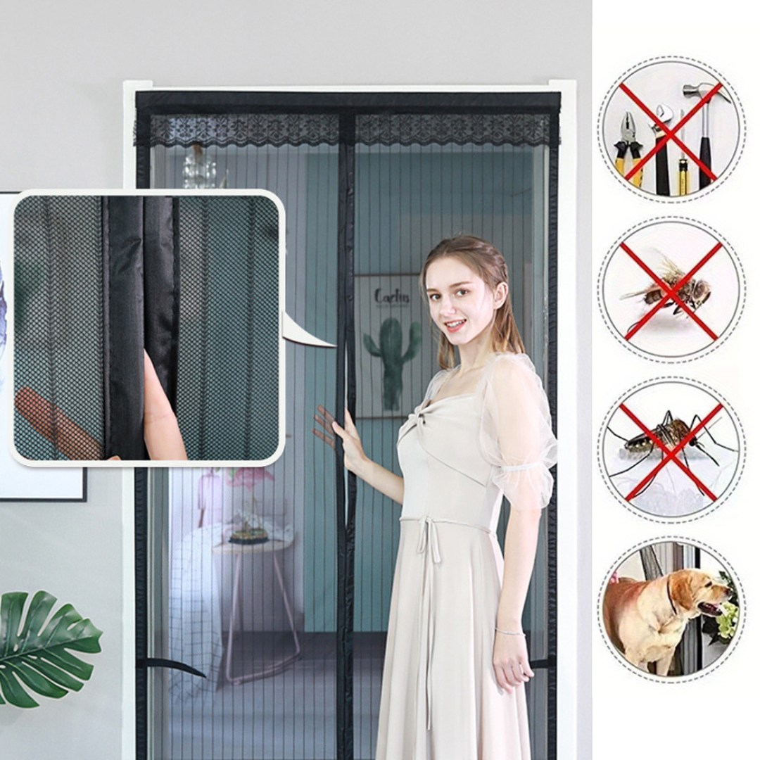 Mosquito Protection Magnetic Mesh Door Curtain