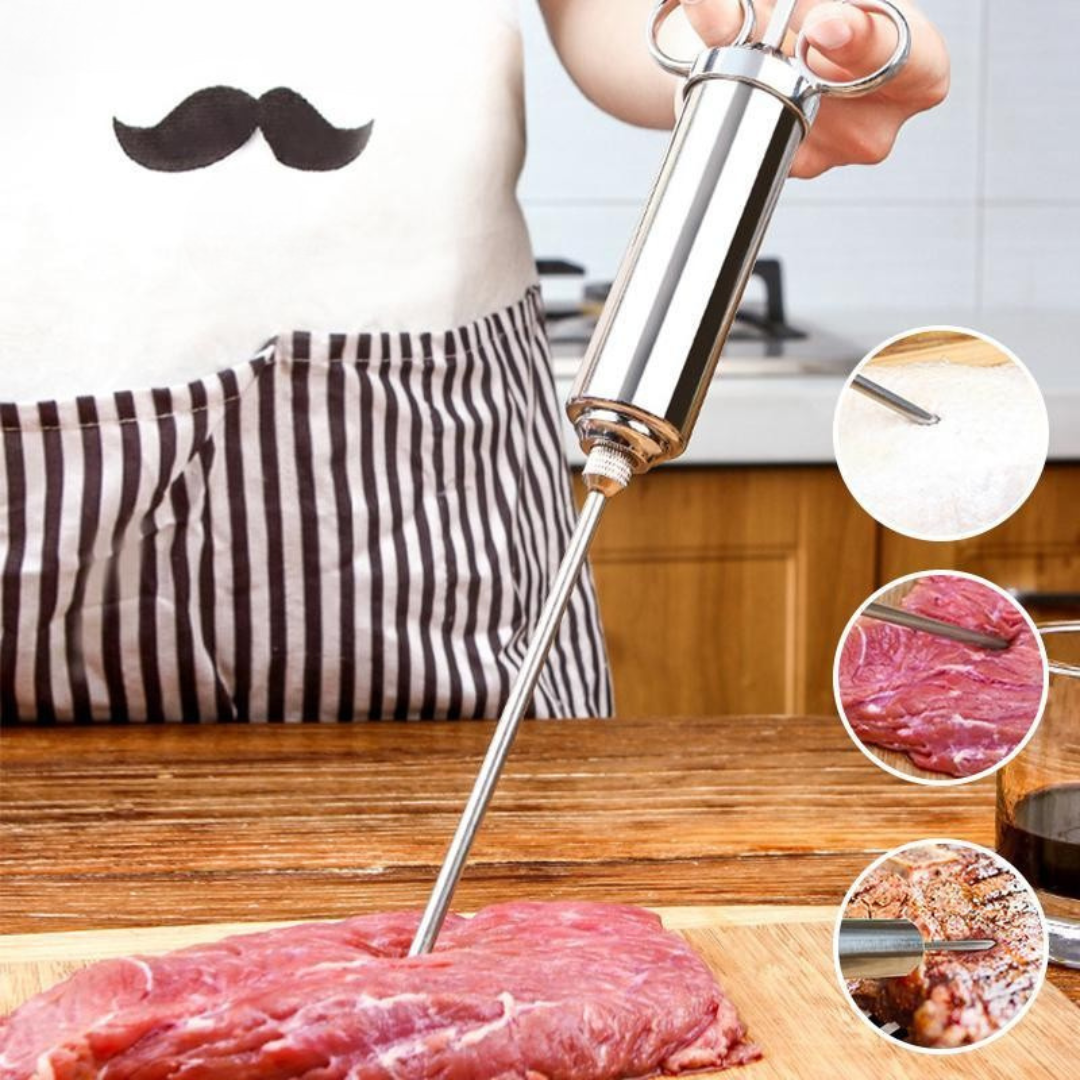 Stainless Steel Marinade Syringe 304 - Perfect for Juicy and Flavoursome Meat Dishes