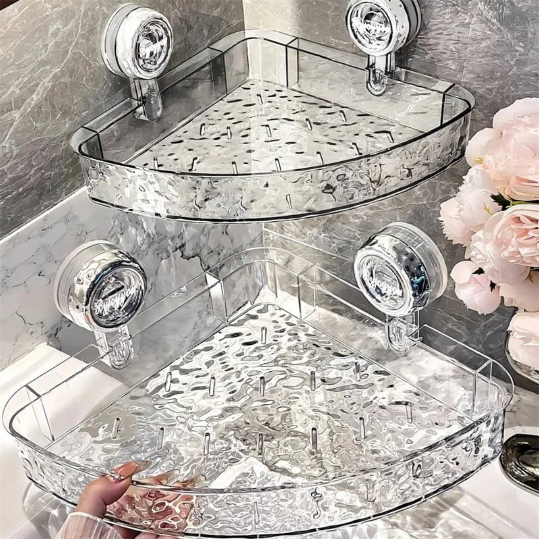 Suction cup corner shelf
