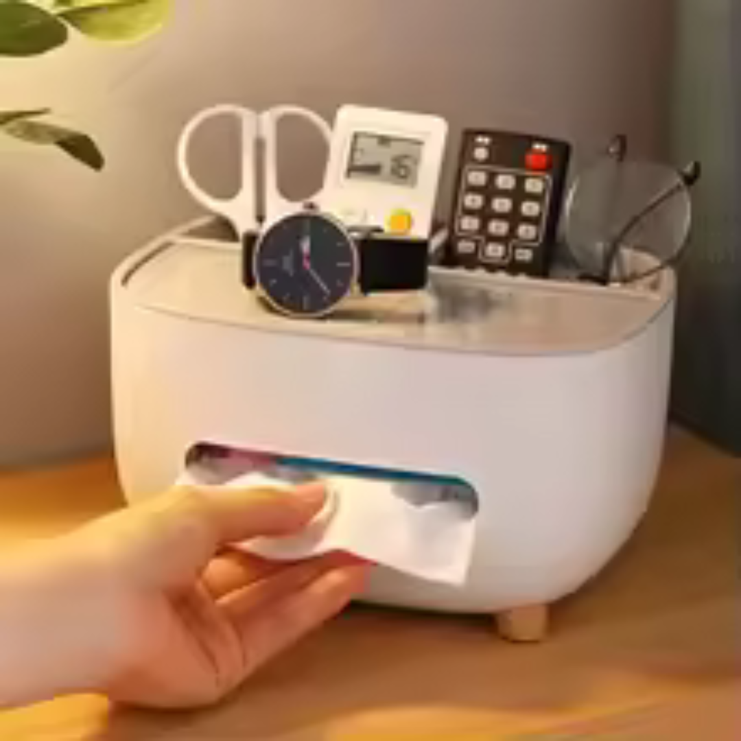 Multifunctional Storage Box with Tissue Dispenser