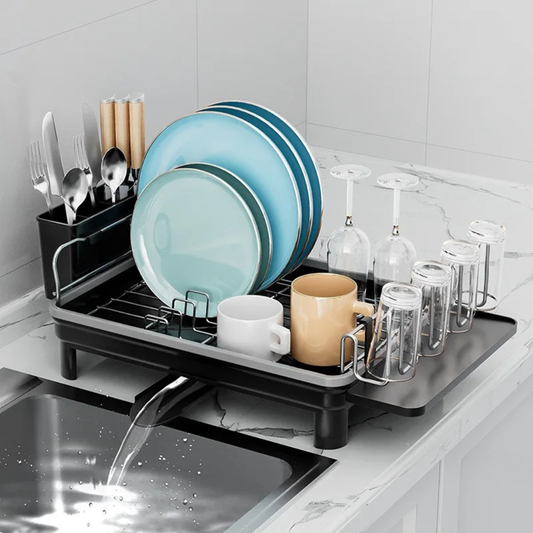 Compact Crockery Rack - with Water Drainage System