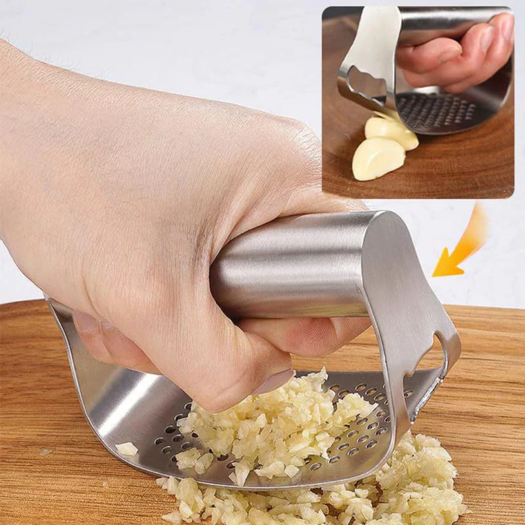 Ergonomic Stainless Steel Garlic Press