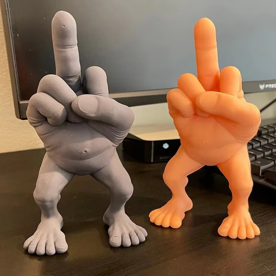 Bold Middle Finger Figure with Legs