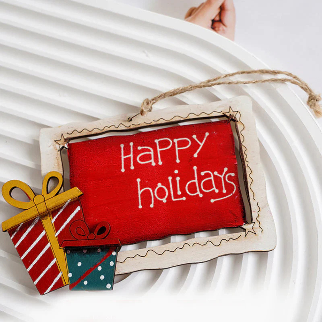 Wood Pendant for Festive Christmas Decorations
