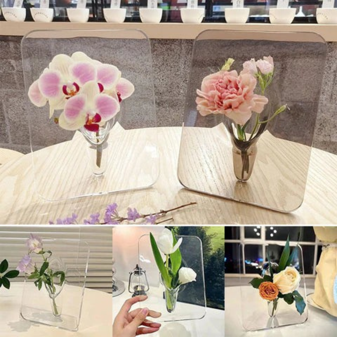 Elegant Acrylic Picture Frame Vase - Stylish Decoration for Any Home!
