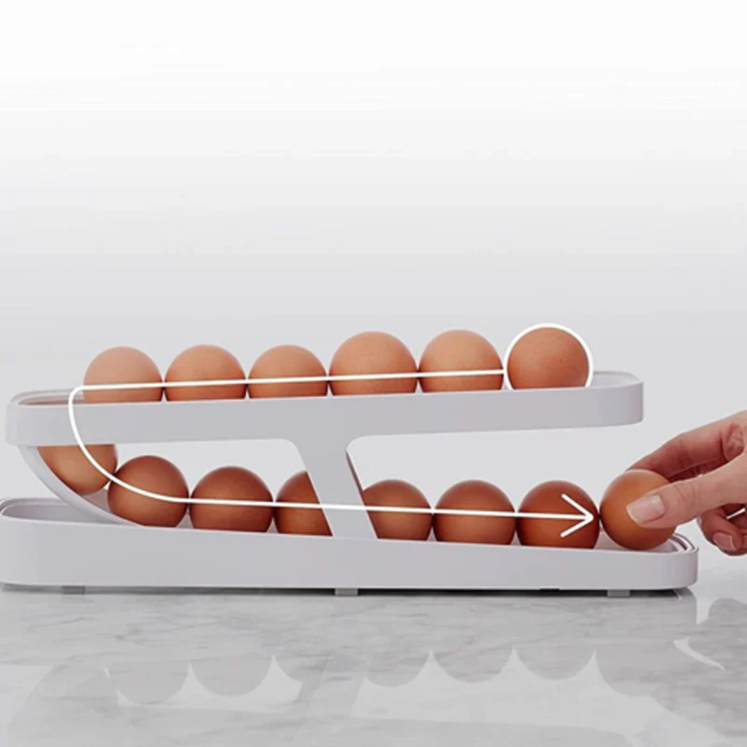 Double - Decker Egg Organiser with Rolling System