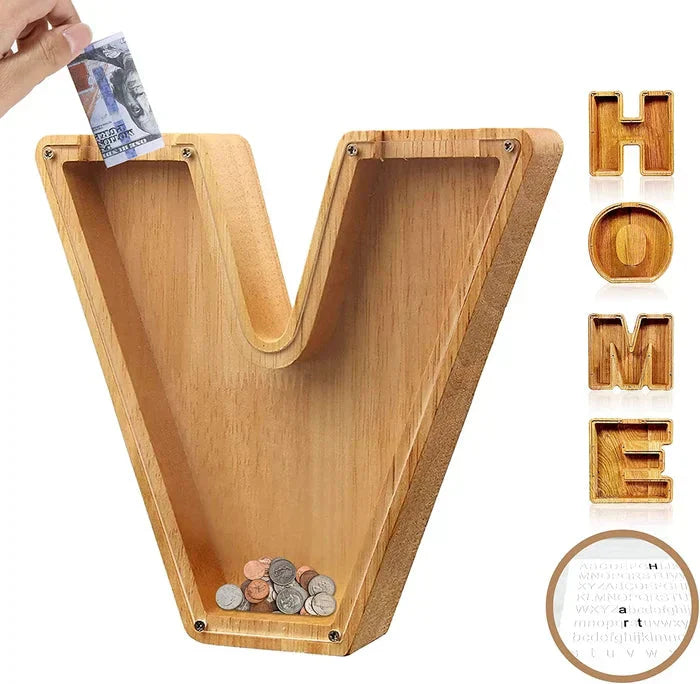 Customisable Wooden Savings Box - Stylish and Sustainable