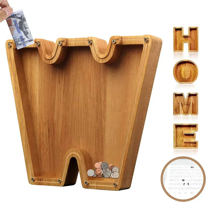 Customisable Wooden Savings Box - Stylish and Sustainable