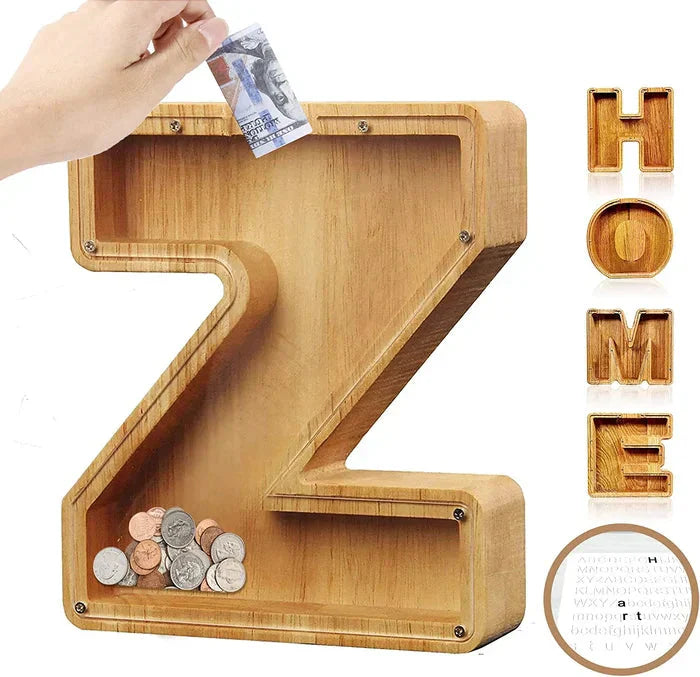 Customisable Wooden Savings Box - Stylish and Sustainable