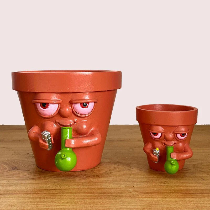 Decorative Flower Pot with Smoke Effect