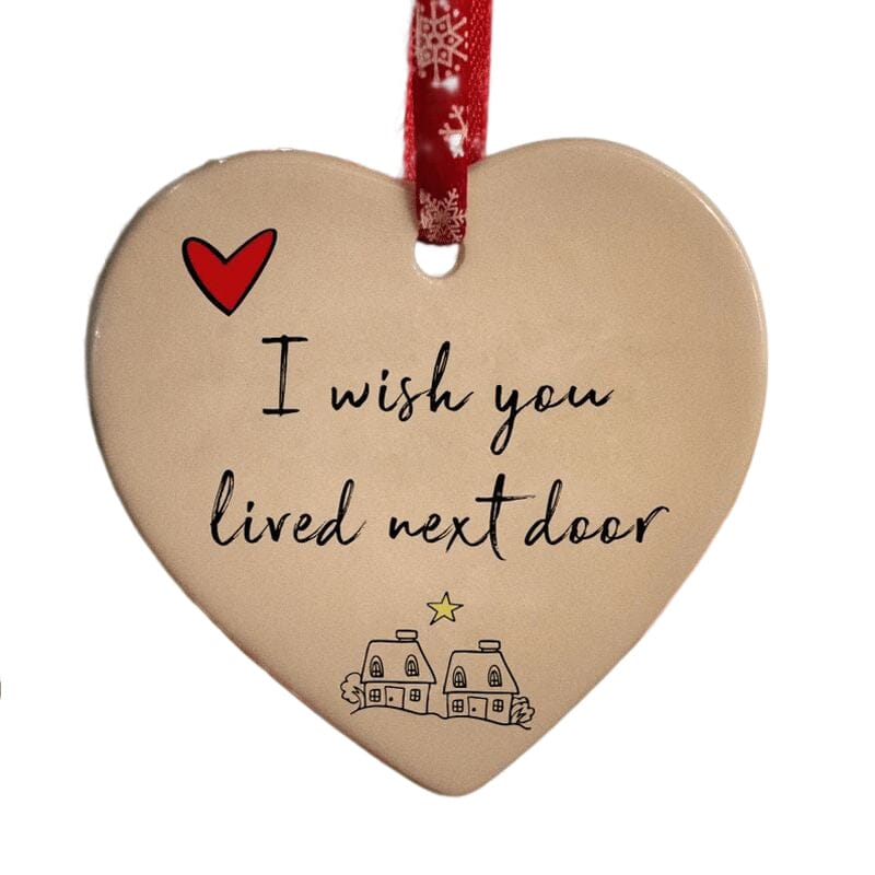 Heart - Shaped Christmas Pendant Made From Ceramic