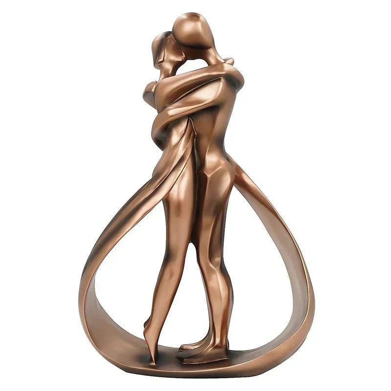 Couple Hugging Resin Sculpture