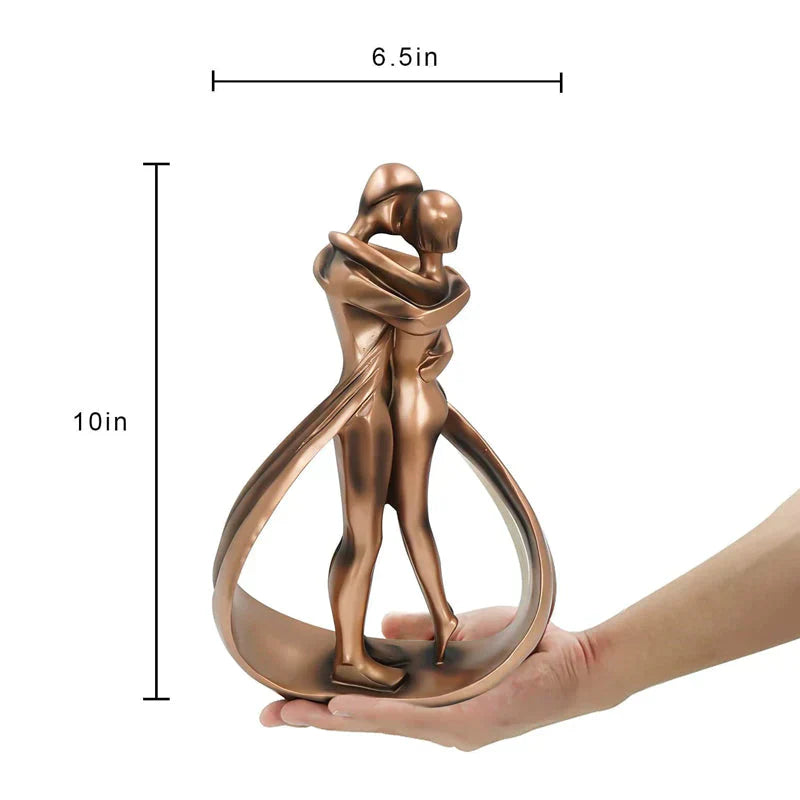 Couple Hugging Resin Sculpture