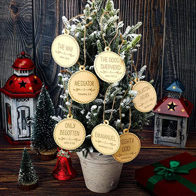 Wooden Sign with Biblical Names - Contemplative Christmas Decoration!