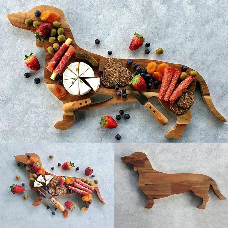 Wood Dachshund Serving Platter - Charming Design for Your Kitchen