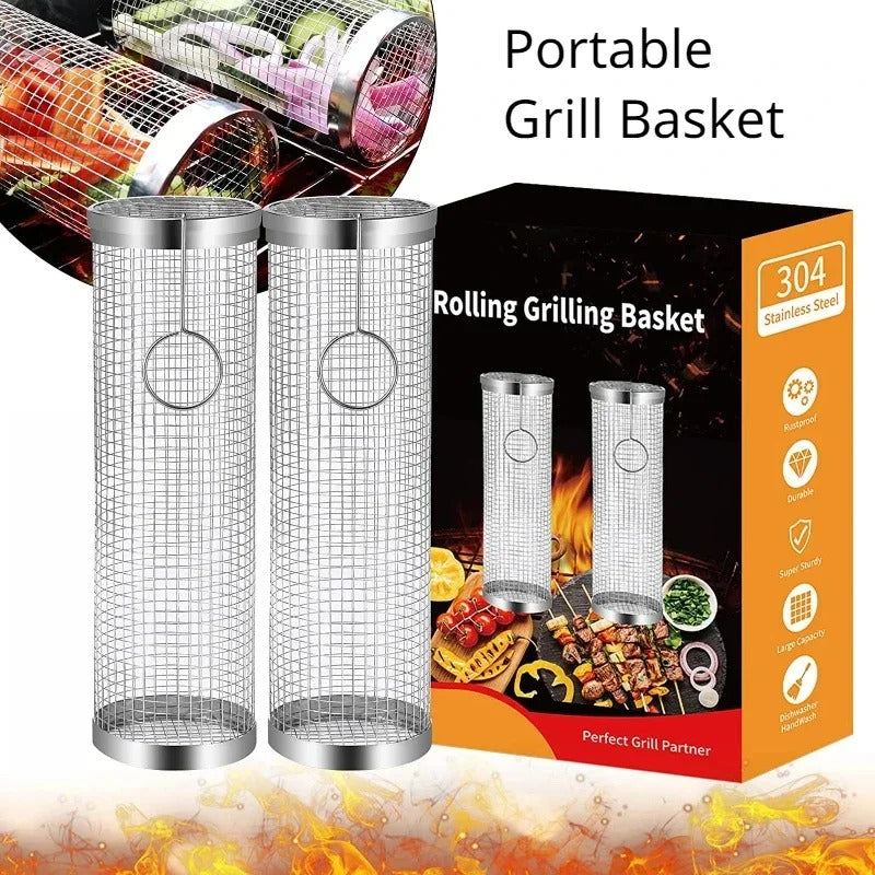 Rotatable Stainless Steel Grill Cage