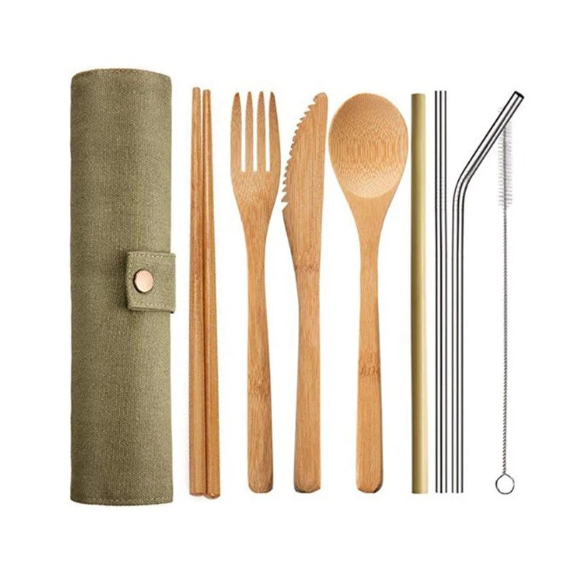Sustainable Bamboo Cutlery Set - Portable, Stylish and Environmentally Friendly