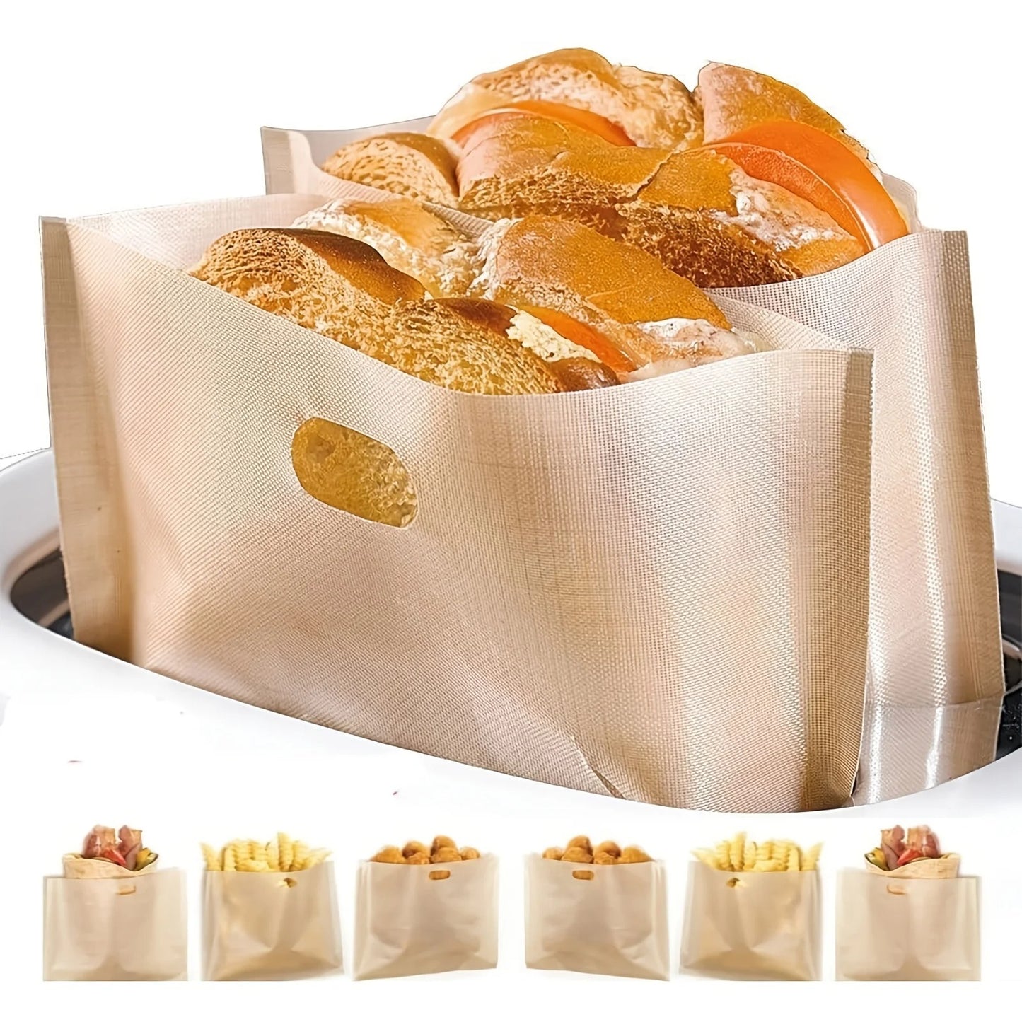 Reusable Non - Stick Toaster Bags, Pack of 5