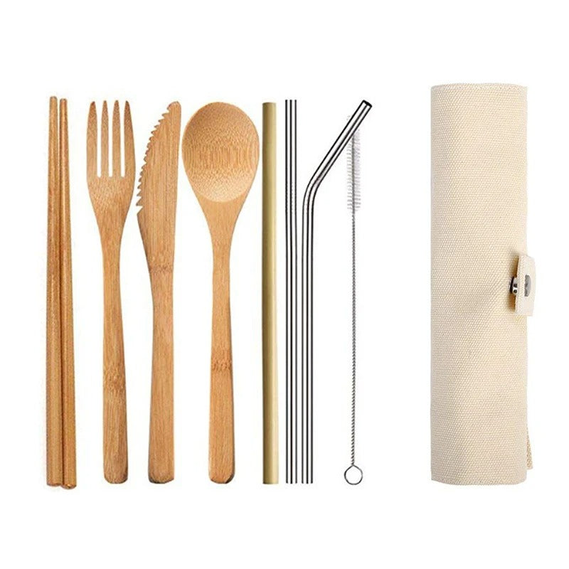 Sustainable Bamboo Cutlery Set - Portable, Stylish and Environmentally Friendly