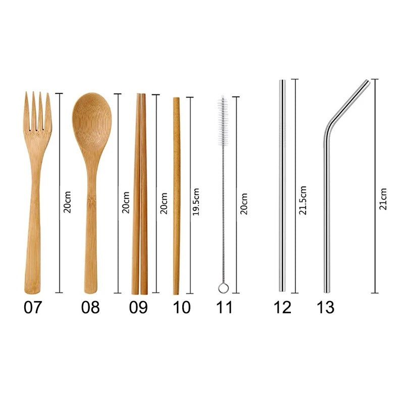 Sustainable Bamboo Cutlery Set - Portable, Stylish and Environmentally Friendly