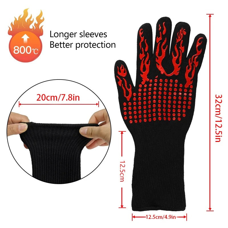 Professional Heat - Resistant Barbecue Gloves - 1 Pair