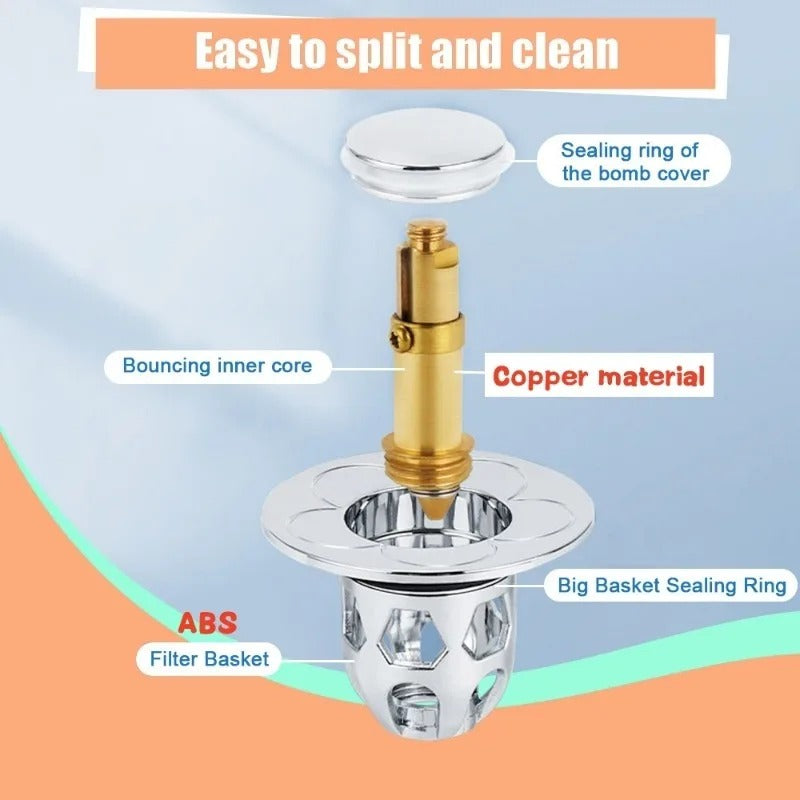 Universal Washbasin Drain Plug - Perfect Fit for Every Washbasin
