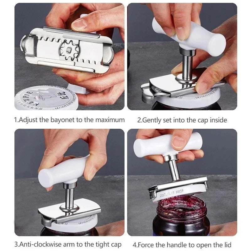 Universal Stainless Steel Can Opener - Adjustable for Any Size!
