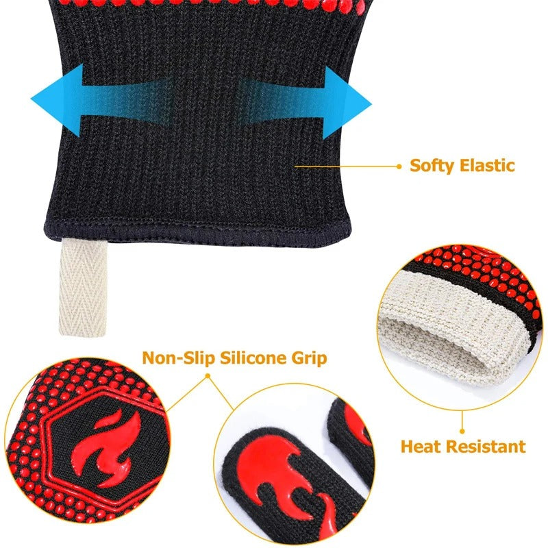 Professional Heat - Resistant Barbecue Gloves - 1 Pair