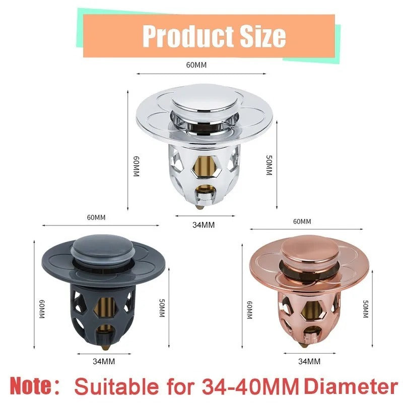 Universal Washbasin Drain Plug - Perfect Fit for Every Washbasin