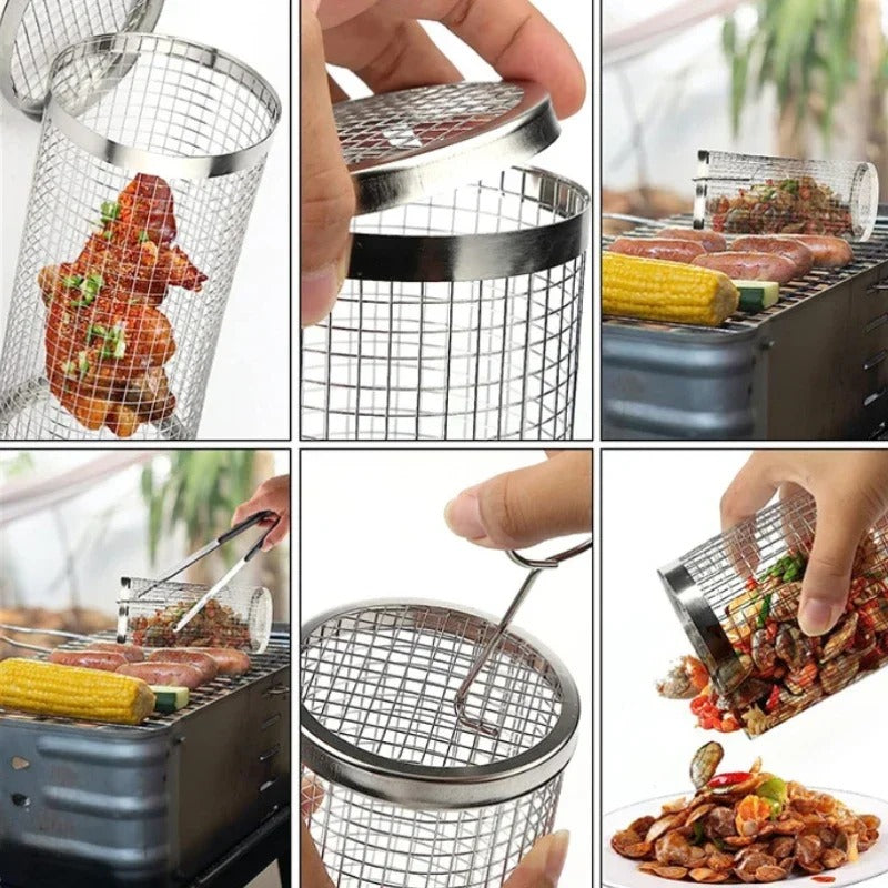 Rotatable Stainless Steel Grill Cage