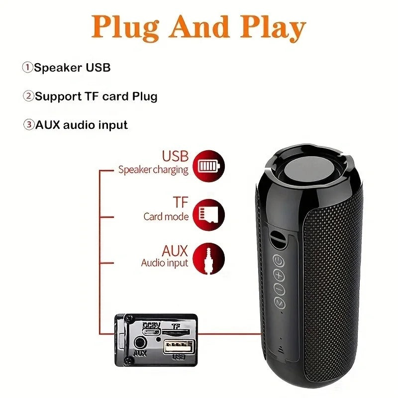 Compact Bluetooth Speaker with Versatile Connection Options