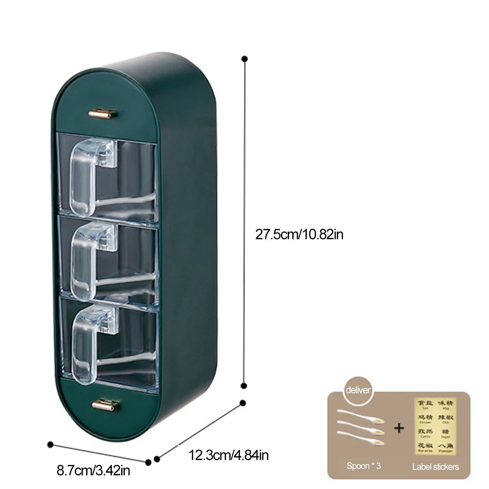 Space - Saving Spice Box for Wall Mounting - Organisation & Convenience in Your Kitchen!