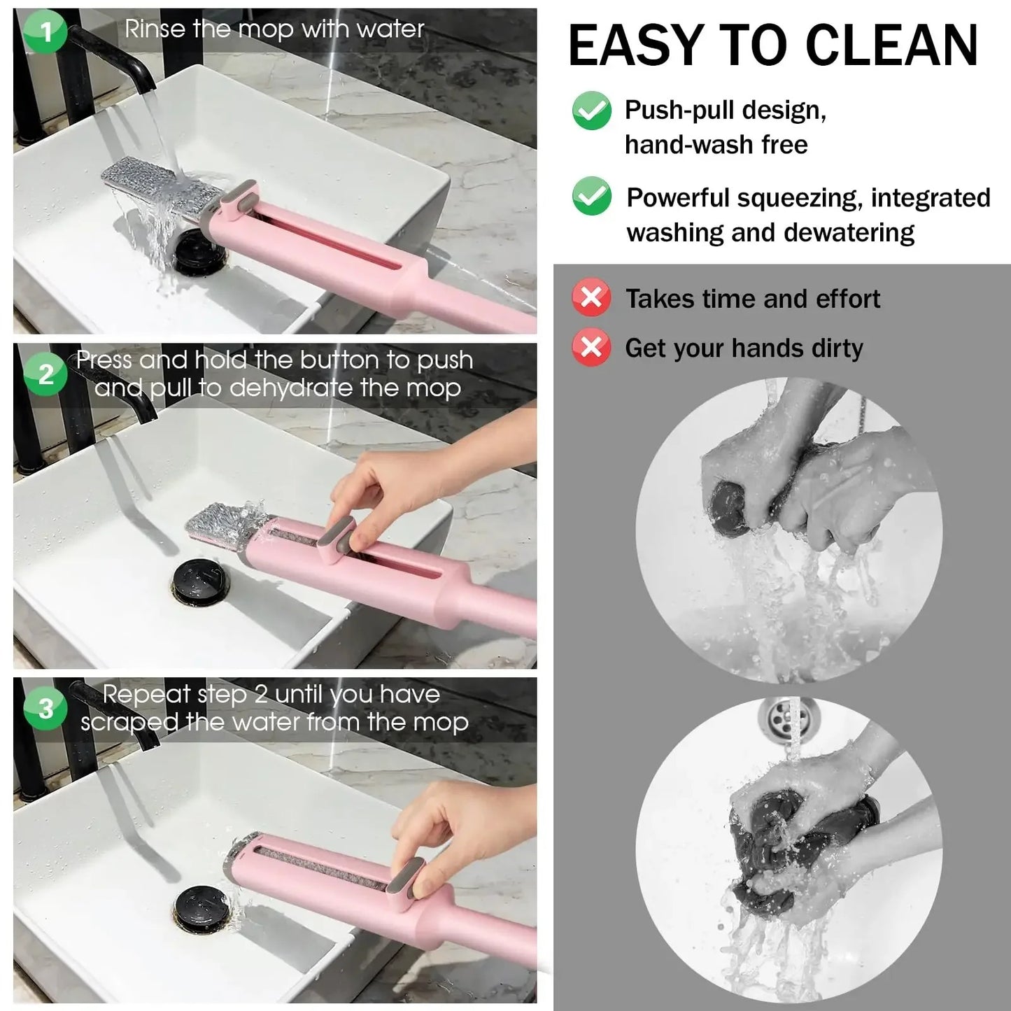 Self - Cleaning Mini Mop - Compact & Efficient