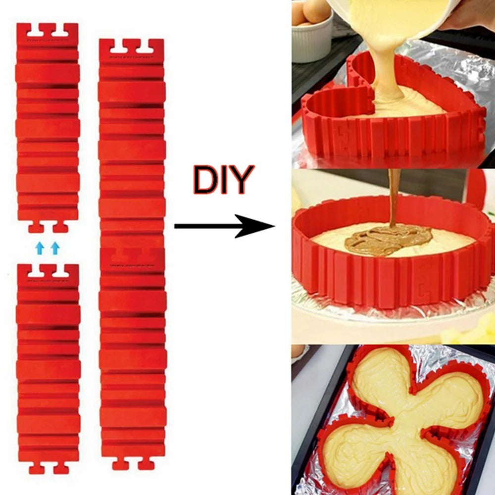 Flexible Silicone Cake Mould Set (4 Pieces)
