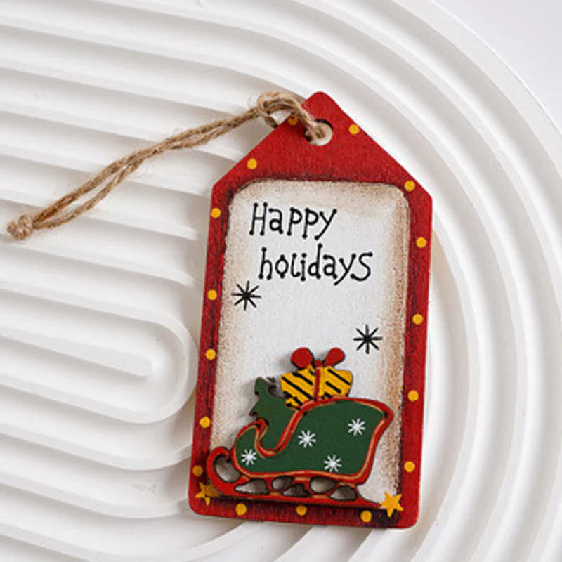 Wood Pendant for Festive Christmas Decorations