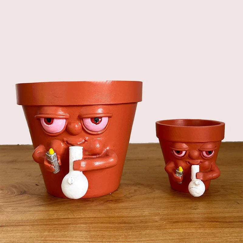 Decorative Flower Pot with Smoke Effect