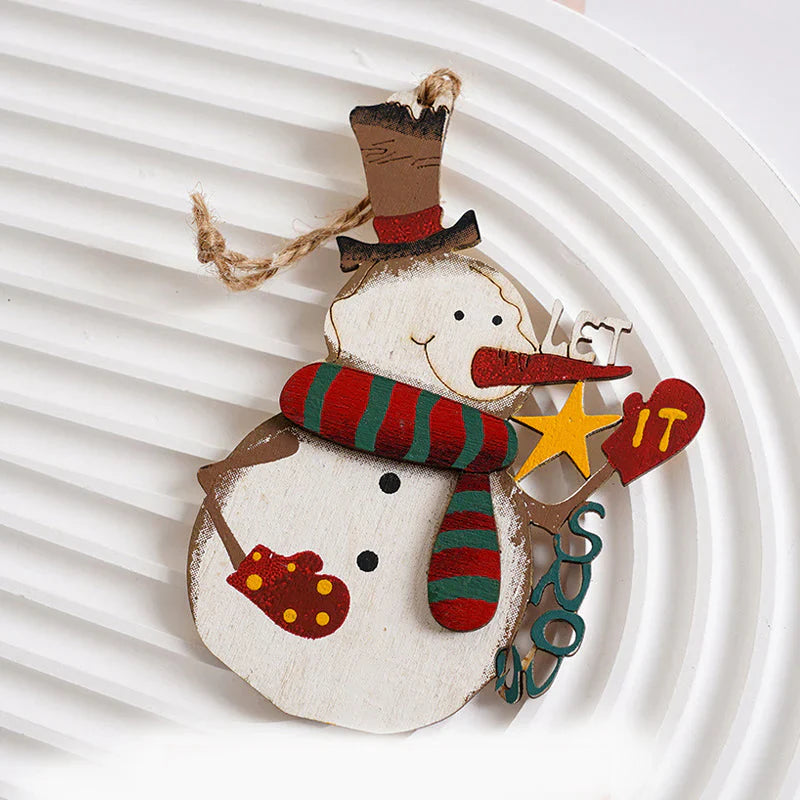Wood Pendant for Festive Christmas Decorations