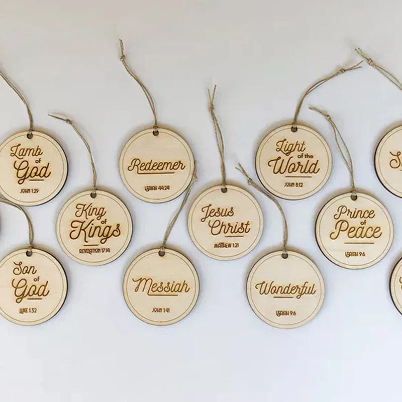 Wooden Sign with Biblical Names - Contemplative Christmas Decoration!