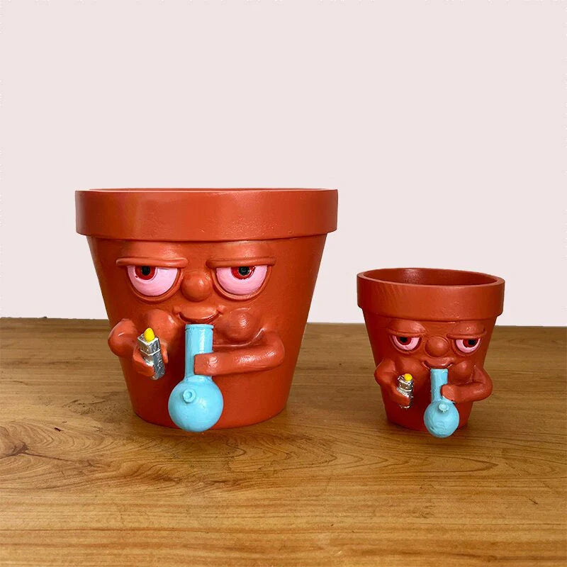 Decorative Flower Pot with Smoke Effect