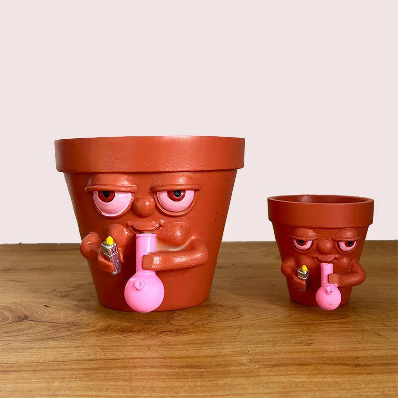 Decorative Flower Pot with Smoke Effect