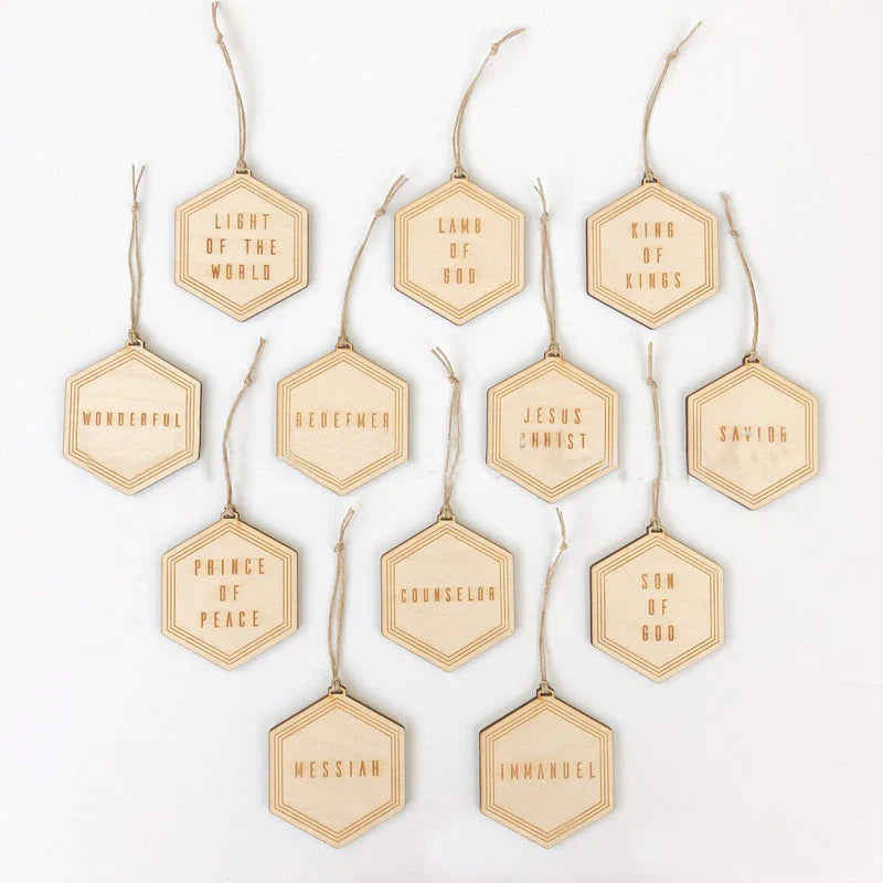 Wooden Sign with Biblical Names - Contemplative Christmas Decoration!