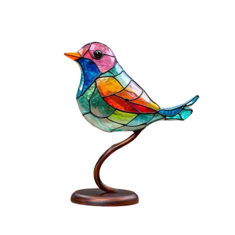 Birds on Branches Glass Ornaments