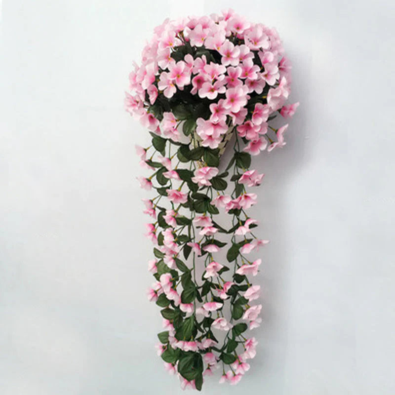 Decorative Hanging Basket with Artificial Violets - Elegance for Your Home!