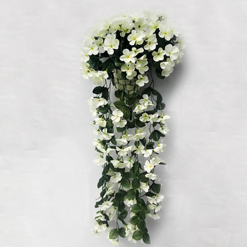 Decorative Hanging Basket with Artificial Violets - Elegance for Your Home!