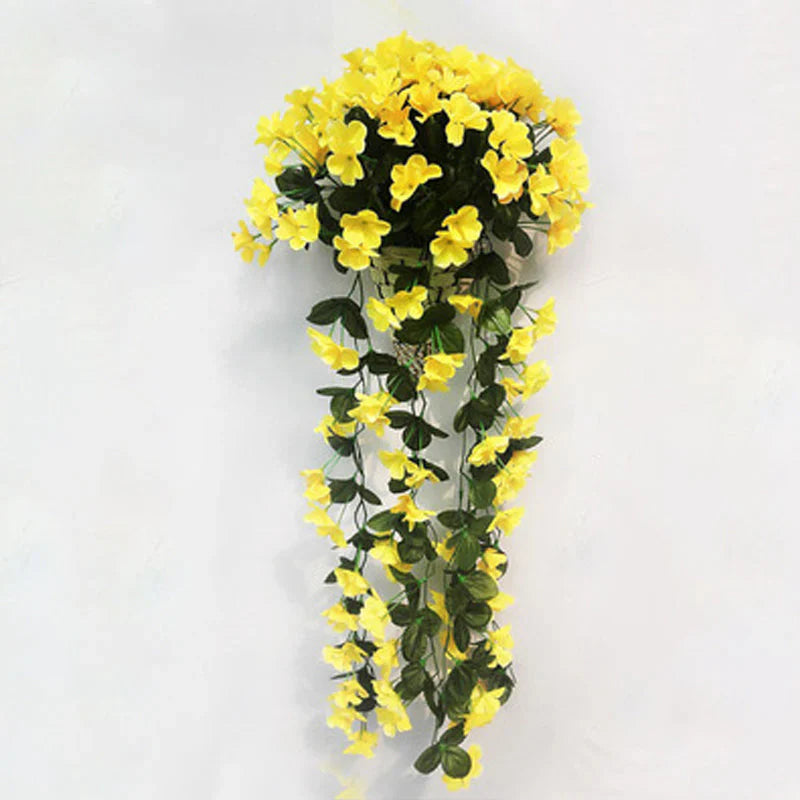 Decorative Hanging Basket with Artificial Violets - Elegance for Your Home!