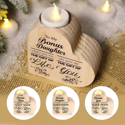 Wooden Candle Holder with Heart Motif - a Gift with Meaning!