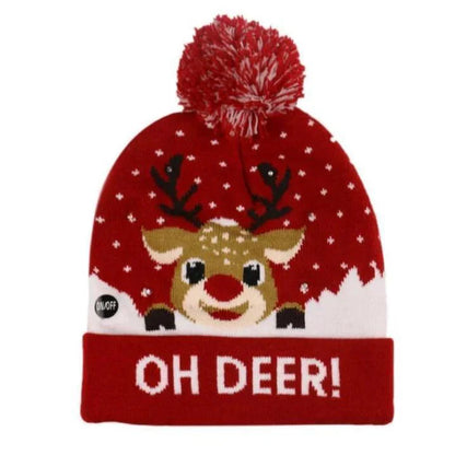Christmas Led Knitted Hat with a Festive Design