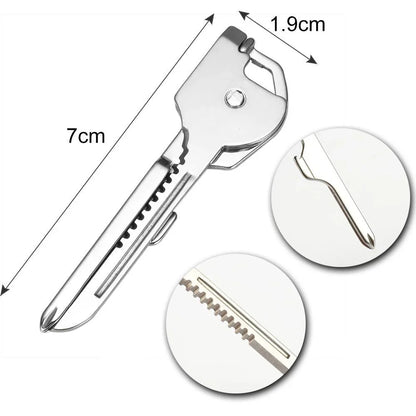 6 - In-1 Stainless Steel Mini Tool Key Ring