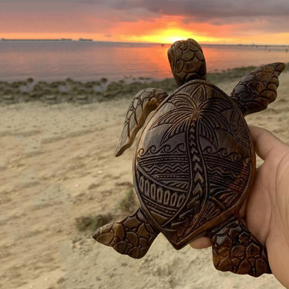 Tropical Turtle Figurine - Decorative Element Made From Synthetic Resin