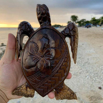 Tropical Turtle Figurine - Decorative Element Made From Synthetic Resin